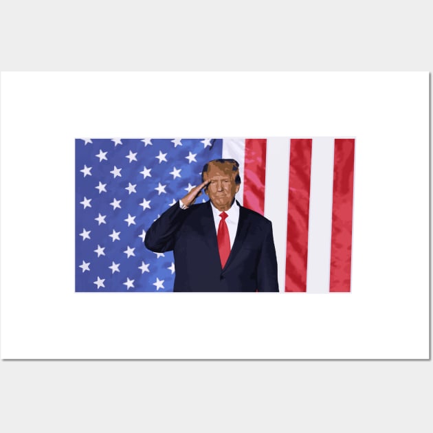 Trump - American Flag Wall Art by RykeDesigns